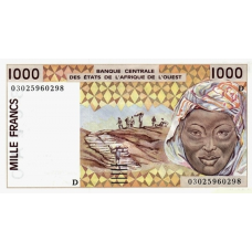 P411Dm Mali - 1000 Francs Year 2003